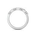 Bar Setting Alternating Round And Baguette Diamond Wedding Ring In 18K White Gold - DG & Co. Jewellery