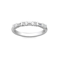 Bar Setting Alternating Round And Baguette Diamond Wedding Ring In 18K White Gold - DG & Co. Jewellery