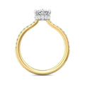 Hidden Halo Pave Setting Oval Cut Diamond Engagement Ring In 18K Two Tone White and Yellow Gold - DG & Co. Jewellery