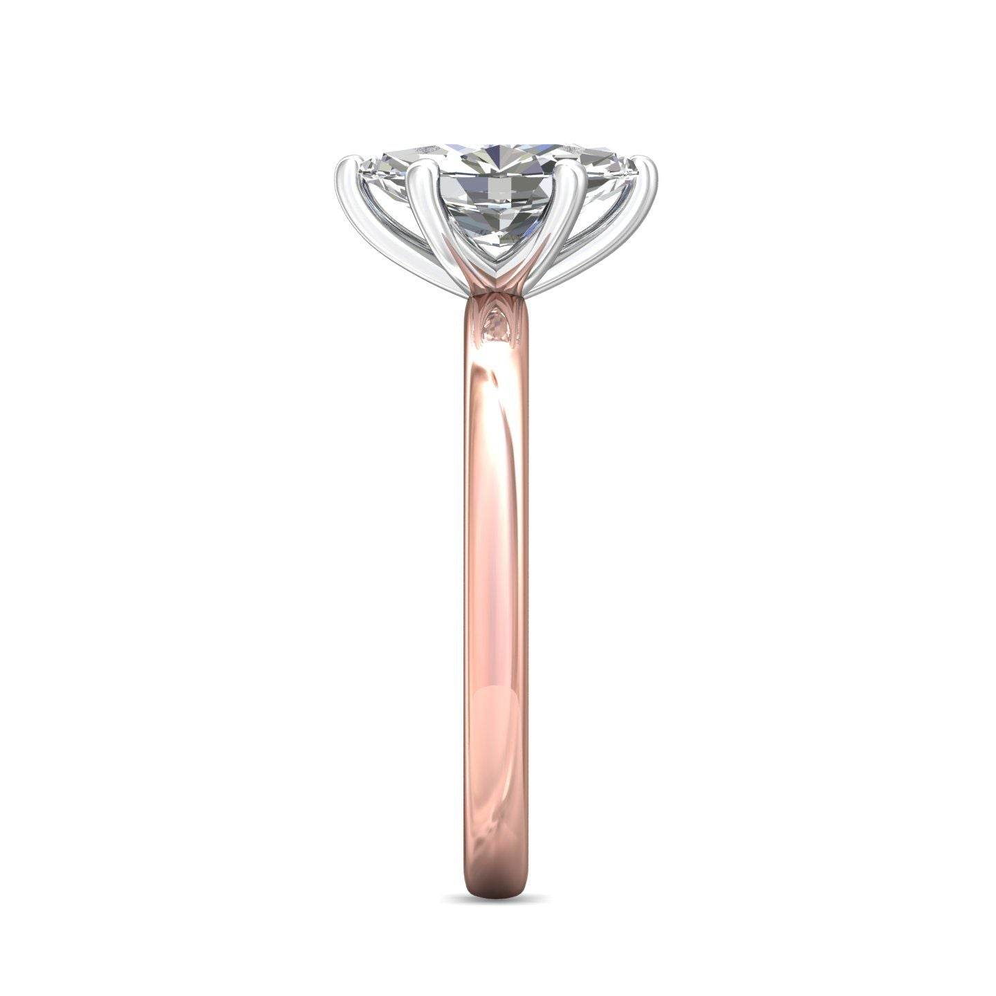 Marquise Cut Solitaire 6 claw setting Diamond Engagement Ring In a Plain Band - 18K Rose - DG & Co. Jewellery