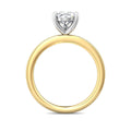 Pear Shape Cut Solitaire Diamond Engagement Ring 5 Claw Setting In a Plain Half Round Shape Band - 18K Yellow - DG & Co. Jewellery