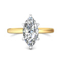 Marquise Cut Solitaire Diamond Engagement Ring 6 Claw Setting In a Plain round Shape Band - DG & Co. Jewellery