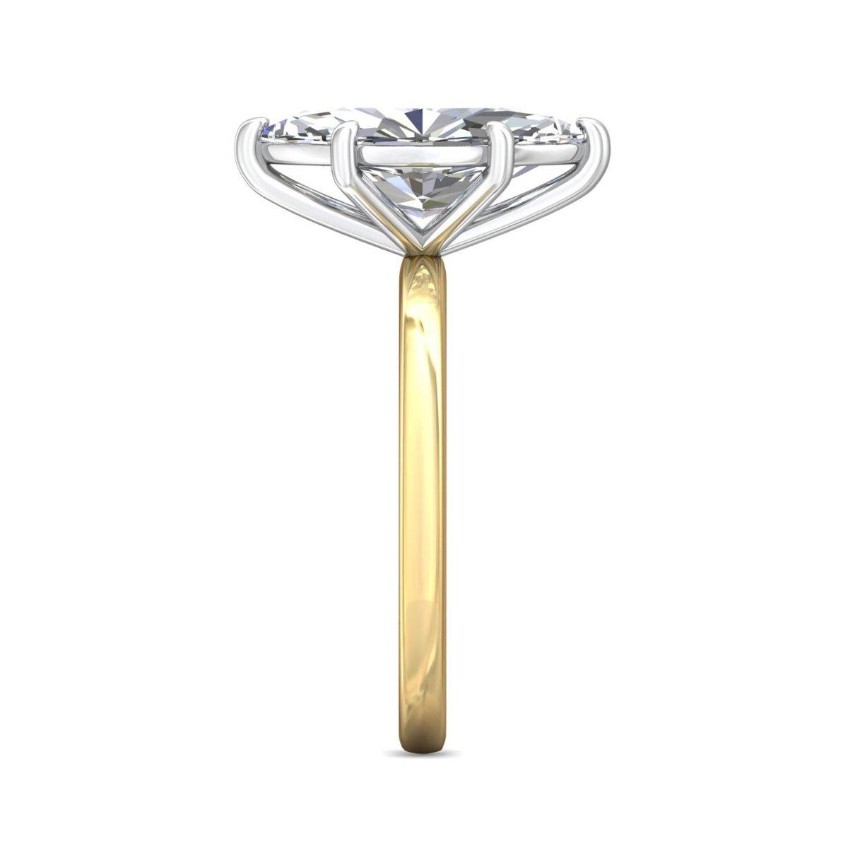 Marquise Cut Solitaire Diamond Engagement Ring 6 Claw Setting In a Plain round Shape Band - DG & Co. Jewellery