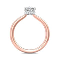 Oval Cut Solitaire & Hidden Halo Two-Tone Diamond Engagement Ring In 18K Rose And White Gold - DG & Co. Jewellery