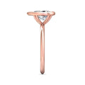 Pear Shape Cut Bezel Setting Diamond Engagement Ring In a Plain Knife Edge Band - 18K Rose - DG & Co. Jewellery