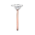 Pear Shape Cut Bezel Setting Diamond Engagement Ring In a Plain Knife Edge Band - 18K Rose - DG & Co. Jewellery