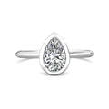 Pear Shape Cut Bezel Setting Diamond Engagement Ring In a Plain Knife Edge Band - Platinum - DG & Co. Jewellery