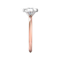 Bezel Setting Round Brilliant Cut Diamond Engagement Ring In a Plain Knife Edge Band-18K Rose - DG & Co. Jewellery