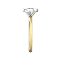 Bezel Setting Round Brilliant Cut Diamond Engagement Ring In a Plain Knife Edge Band-18K Yellow - DG & Co. Jewellery