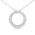 Eternity Circle Lab Grown Diamond Pendant Share Prong Setting In 18K White Gold - DG & Co. Jewellery