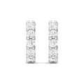 Hoop Diamond Earrings Round Cut Diamonds Share Claw Setting In 18K White Gold - DG & Co. Jewellery