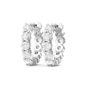 Hoop Diamond Earrings Round Cut Diamonds Share Claw Setting In 18K White Gold - DG & Co. Jewellery