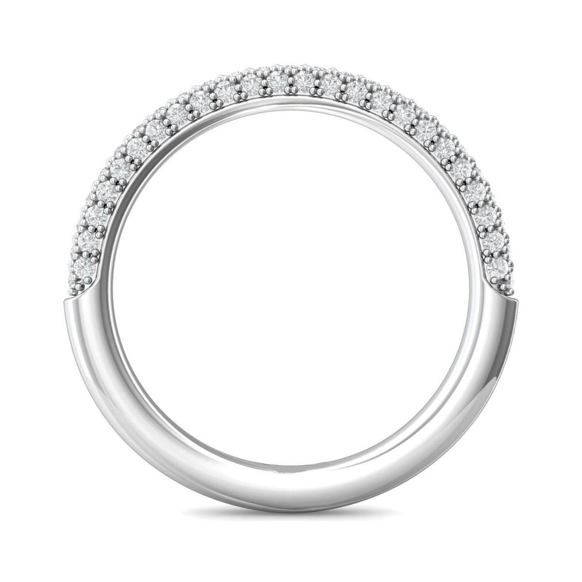 Women's Diamond Wedding Ring hand-set in a sleek Three-Row Pave Setting In 18K White Gold - DG & Co. Jewellery