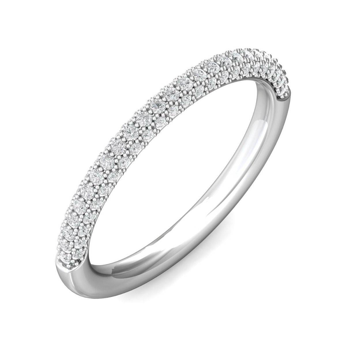 Women's Diamond Wedding Ring hand-set in a sleek Three-Row Pave Setting In 18K White Gold - DG & Co. Jewellery