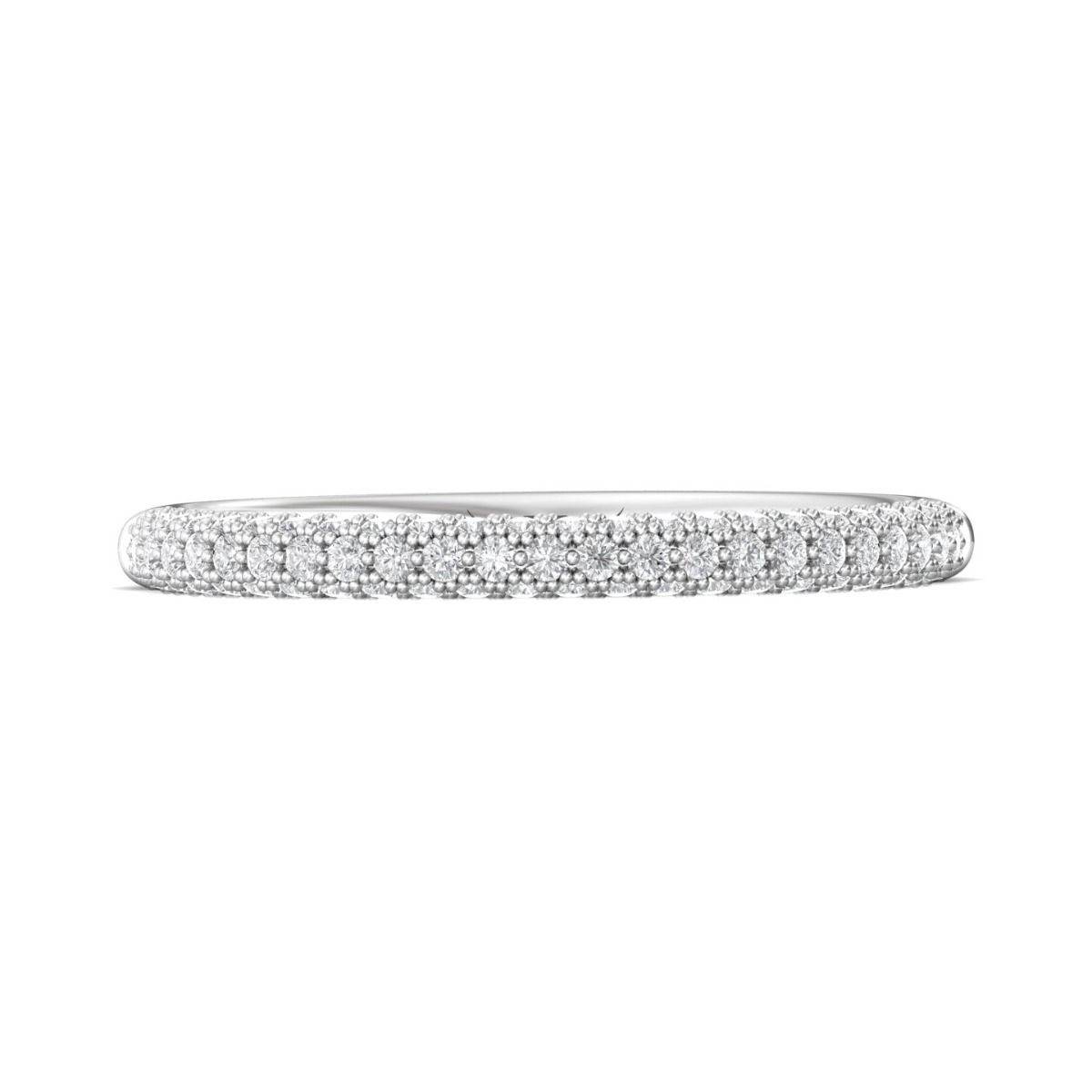 Women's Diamond Wedding Ring hand-set in a sleek Three-Row Pave Setting In 18K White Gold - DG & Co. Jewellery