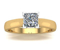 1.00CT Solitaire Princess Cut Diamond Engagement Ring V Claw Setting in 18K Yellow And White Gold - DG & Co. Jewellery