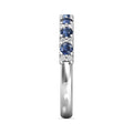 Blue Sapphire and Diamond Semi Eternity Classic Wedding Ring Set in 18K White Gold - DG & Co. Jewellery