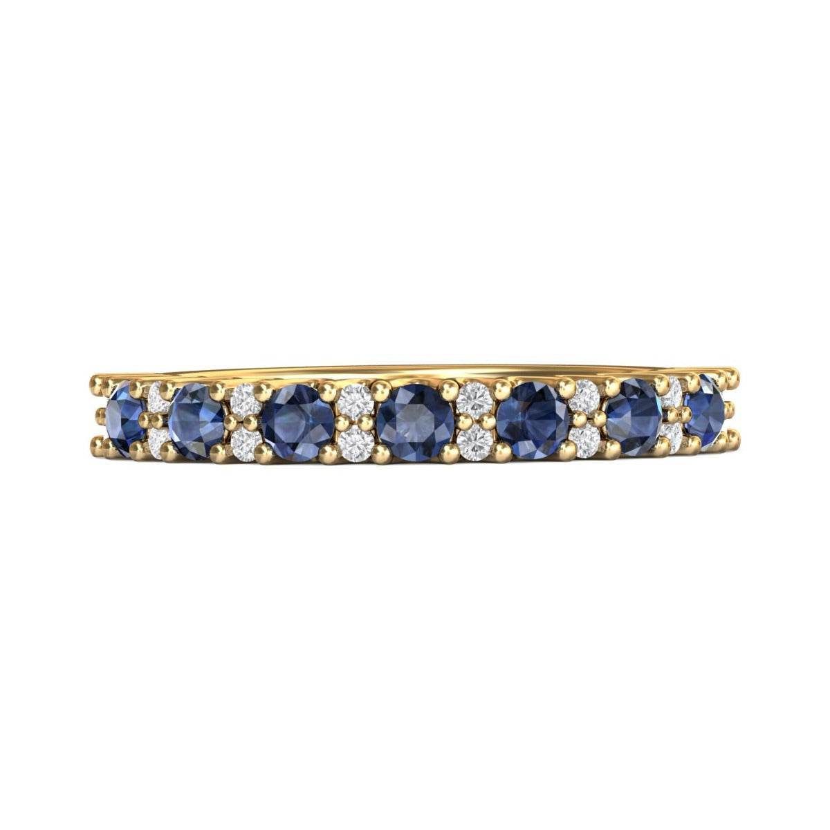 Eternity Sapphire Diamond Wedding Ring Share Prong Setting In 18K Yellow Gold - DG & Co. Jewellery