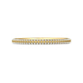 Knife Edge Two Rows Diamond Wedding Ring Half Way Pave Setting In 18K Yellow Gold - DG & Co. Jewellery