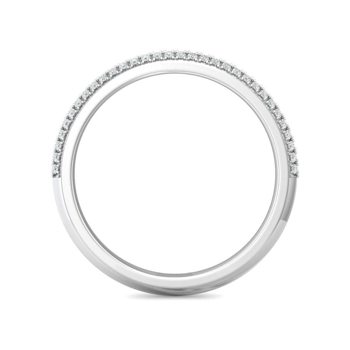 Knife Edge Pave Diamond Brilliant Round Cut Half Eternity Wedding Band In 18K White Gold - DG & Co. Jewellery