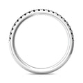 Black Diamond Wedding Band Micro Pave Half Way Setting In 18K White Gold - DG & Co. Jewellery
