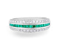Emerald Diamond Wedding Band in 18 Karat White Gold - DG & Co. Jewellery
