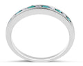 Princess Cut Emerald Diamond Band Channel Setting In 18K White Gold - DG & Co. Jewellery