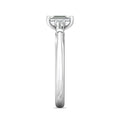 Emerald Cut 3 Stones Diamond Engagement Ring Tapered Baguette Side Stones - 18K White - DG & Co. Jewellery