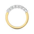 7 Stones Emerald Cut Anniversary Diamond Wedding Band 4 Claw Setting - 18K Yellow - DG & Co. Jewellery