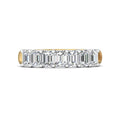 7 Stones Emerald Cut Anniversary Diamond Wedding Band 4 Claw Setting - 18K Yellow - DG & Co. Jewellery