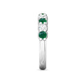Emerald And Diamond Wedding Ring Share Claw Setting In 18K White Gold - DG & Co. Jewellery