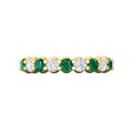 Diamond Emerald Women's Wedding Ring Share Prong Setting In 18K Yellow Gold - DG & Co. Jewellery