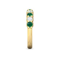Diamond Emerald Women's Wedding Ring Share Prong Setting In 18K Yellow Gold - DG & Co. Jewellery