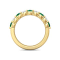 Diamond Emerald Women's Wedding Ring Share Prong Setting In 18K Yellow Gold - DG & Co. Jewellery
