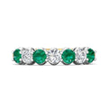 Four Stone Emerald Diamond Women's Wedding Ring Share Prong Setting In 18K White and Yellow Gold - DG & Co. Jewellery