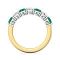 Four Stone Emerald Diamond Women's Wedding Ring Share Prong Setting In 18K White and Yellow Gold - DG & Co. Jewellery