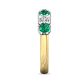 Four Stone Emerald Diamond Women's Wedding Ring Share Prong Setting In 18K White and Yellow Gold - DG & Co. Jewellery
