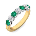 Four Stone Emerald Diamond Women's Wedding Ring Share Prong Setting In 18K White and Yellow Gold - DG & Co. Jewellery