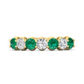 Eternity Emerald And Diamond Wedding Ring Share Prong Setting In 18K Yellow Gold - DG & Co. Jewellery