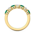 Eternity Emerald And Diamond Wedding Ring Share Prong Setting In 18K Yellow Gold - DG & Co. Jewellery