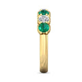 Eternity Emerald And Diamond Wedding Ring Share Prong Setting In 18K Yellow Gold - DG & Co. Jewellery
