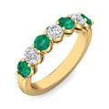 Eternity Emerald And Diamond Wedding Ring Share Prong Setting In 18K Yellow Gold - DG & Co. Jewellery