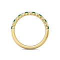 Emerald And Diamond 18K Yellow Gold Wedding Ring Share Prong Setting - DG & Co. Jewellery
