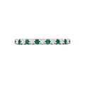Emerald and Diamond Semi Eternity Classic Wedding Ring Set in 18K White Gold - DG & Co. Jewellery
