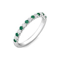 Emerald and Diamond Semi Eternity Classic Wedding Ring Set in 18K White Gold - DG & Co. Jewellery
