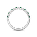 Emerald and Diamond Semi Eternity Classic Wedding Ring Set in 18K White Gold - DG & Co. Jewellery