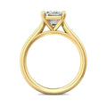 Emerald Cut Solitaire Diamond Engagement Ring With a Tapered Plain Band - 18K Yellow - DG & Co. Jewellery