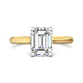 Emerald Cut Solitaire Diamond Engagement Ring With a Tapered Plain Band - 18K Yellow - DG & Co. Jewellery