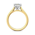 Emerald Cut Solitaire Diamond Engagement Ring With a Tapered Plain Band - 18K Yellow - DG & Co. Jewellery
