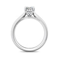 Emerald cut Solitaire 4 Claw Diamond Engagement Ring In a Plain Band - Platinum - DG & Co. Jewellery